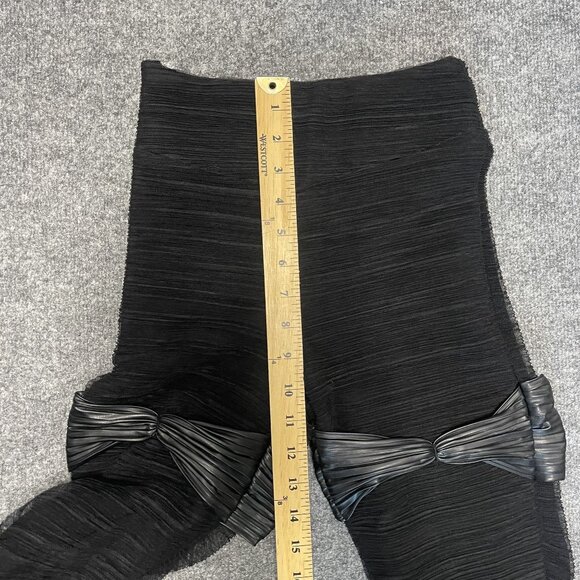 Manière De Voir Black Textured Mesh Overlay Flare Pants UK 4 / US 0 Womens - Picture 6 of 8